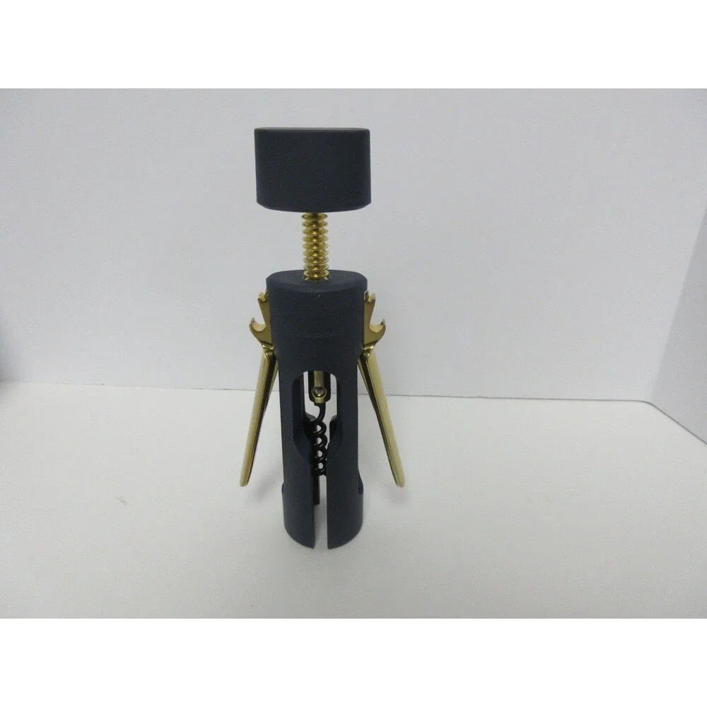 Rabbit 5256402 Wing Corkscrew Black Wine Bottle Opener Crate & Barrel Chrome Blk